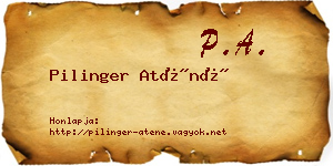 Pilinger Aténé névjegykártya